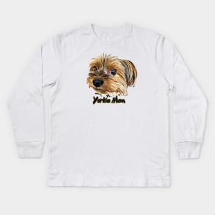 Yorkie Mom Cute Yorkshire Terrier Kids Long Sleeve T-Shirt